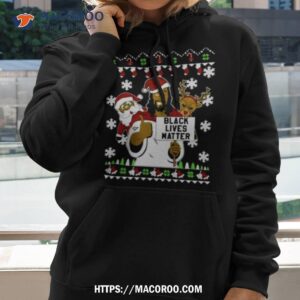 Black Lives Matter Reindeer Santa Ugly Christmas Shirt