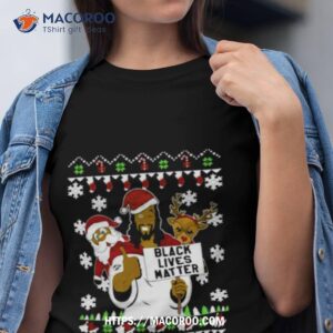 Black Lives Matter Reindeer Santa Ugly Christmas Shirt