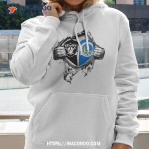 Blood Inside Me Las Vegas Raiders And Golden State Warriors 2023 Shirt