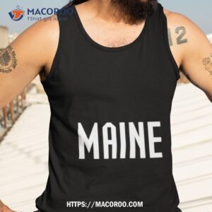 boston wearing maine warmup shirt tank top 3