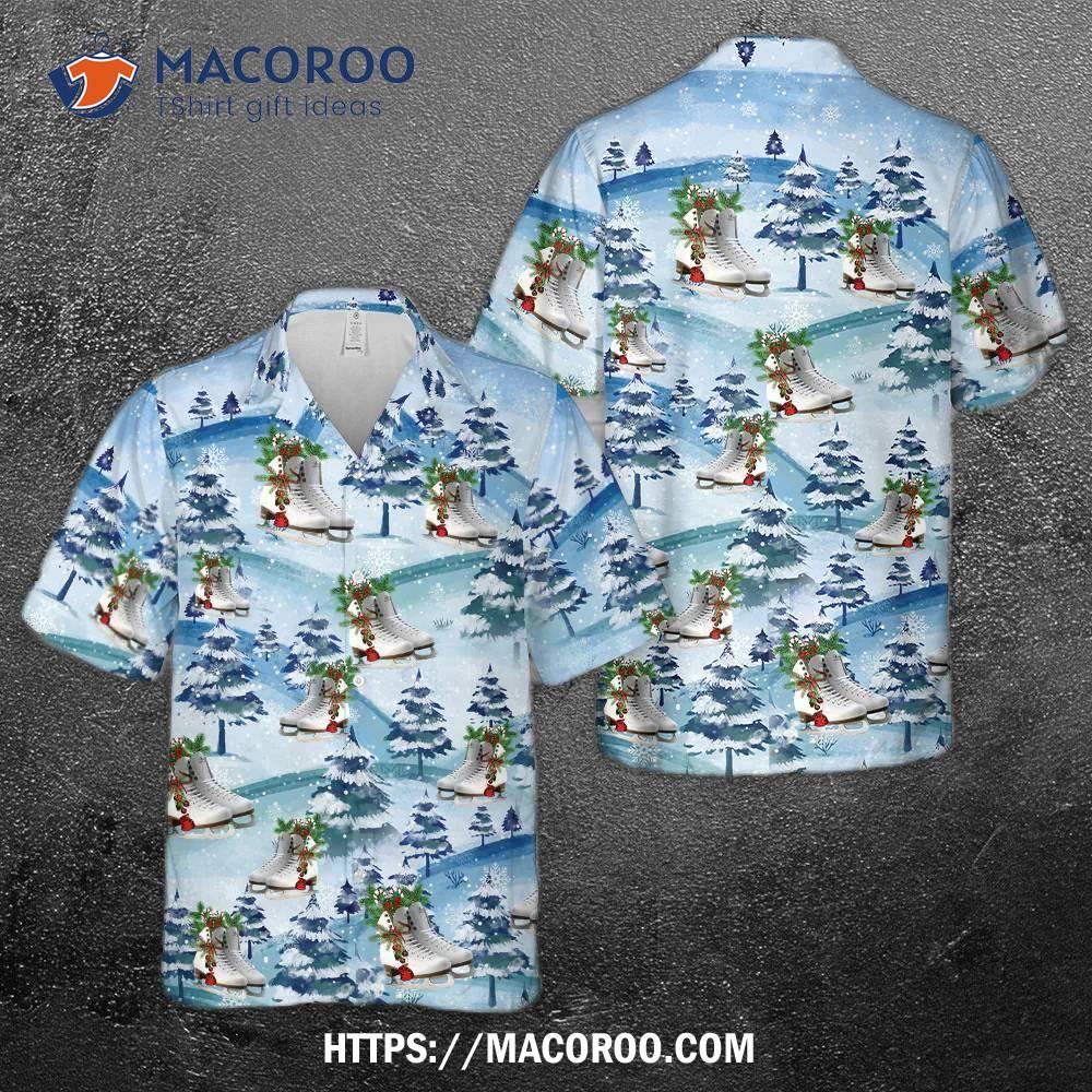 Botas Dagmar Figure Ice Skates Christmas Hawaiian Shirt Botas Dagmar Figure Ice Skates Christmas Hawaiian Shirt