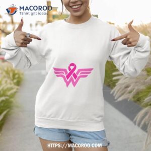 breast cancer ribbon wonder woman shirt sweatshirt