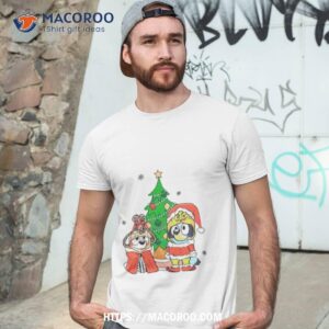 Cartoon Bluey Dog Christmas Tree Shirt