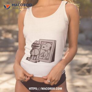 Cat And Dog Mirror Garfield And Snoopy T Shirt