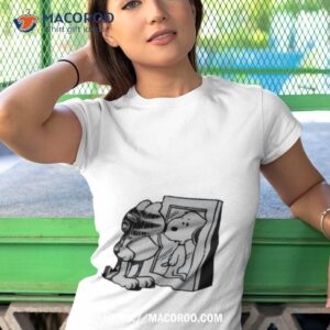 cat and dog mirror garfield and snoopy t shirt tshirt 1
