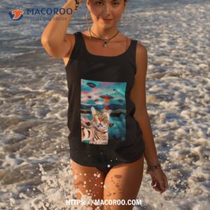 Cat Selfie With Ufos Funny Shirt