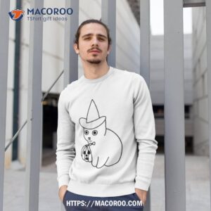 cat witch draw it s time cat halloween shirt sweatshirt 1