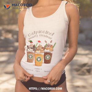 catpuccino meowrry christmas shirt tank top 1