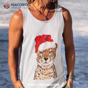 cheetah in pink christmas shirt tank top