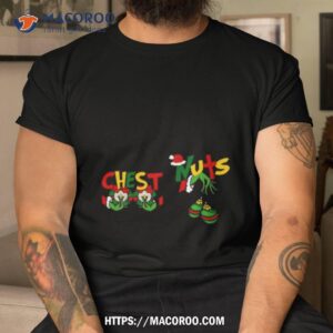 chest and nuts funny christmas grinch hand holding boobs christmas 2023 gift holiday t shirt tshirt