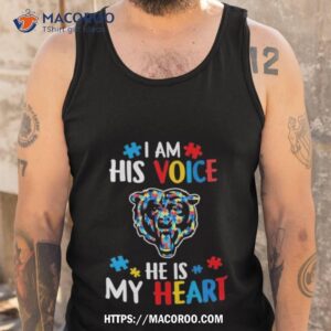 chicago bears autism awareness i am his voice he is my heart 2023 shirt tank top