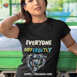 chicago bears autism everyone communicates differently shirt tshirt 1