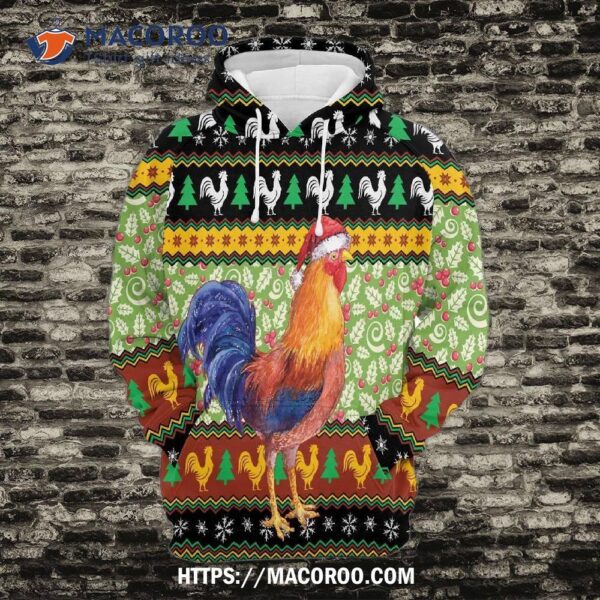 Rooster All Over Print 3D Hoodie