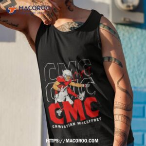 christian mccaffrey san francisco hurdle football shirt tank top 1