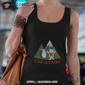 christmas cartoon cute bear with pinguin shirt tank top 4