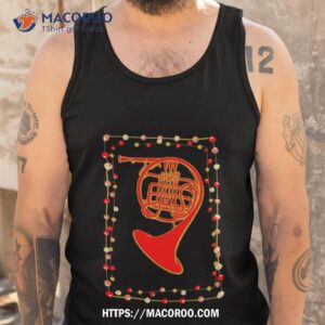 christmas french horn red shirt tank top