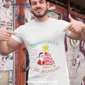 Christmas In August Watermelon Santa In Summer Vacation Shirt