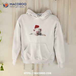 Christmas Piggy Wearing Santa Hat Shirt 1 christmas piggy wearing santa hat shirt hoodie