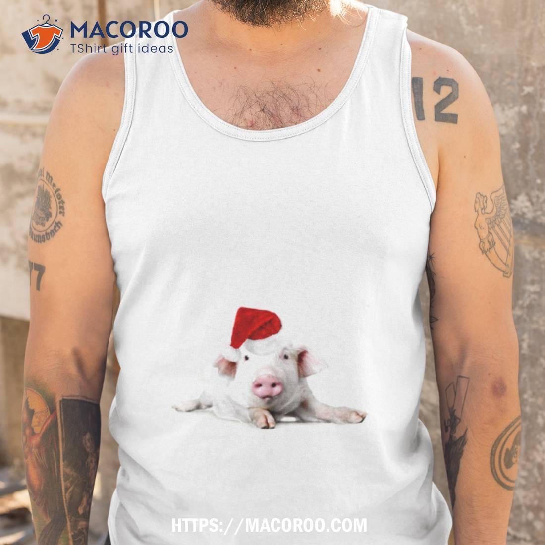 Christmas Piggy Wearing Santa Hat Shirt Christmas Piggy Wearing Santa Hat Shirt