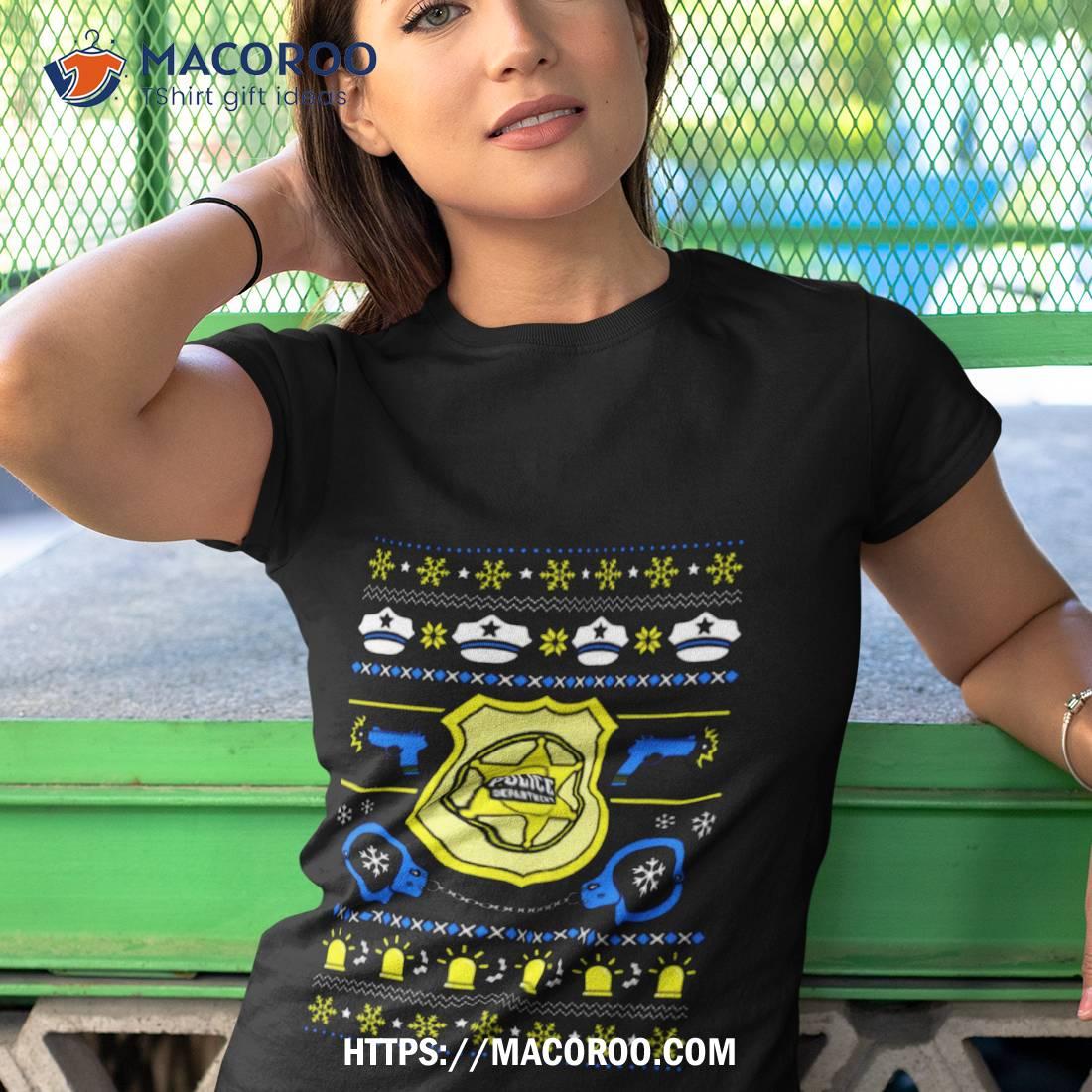 Christmas Police Badge With Guns Handcuffs Xmas Shirt Christmas Police Badge With Guns Handcuffs Xmas Shirt