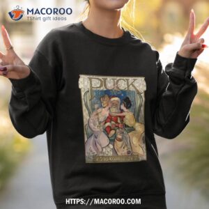 christmas puck kissing santa shirt sweatshirt 2