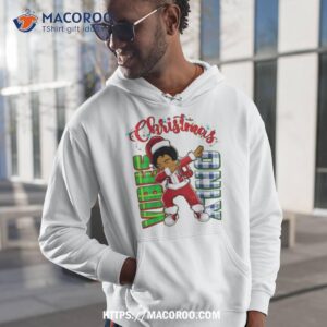 Christmas Vibes Only Dabbing African American Santa Boy Shirt