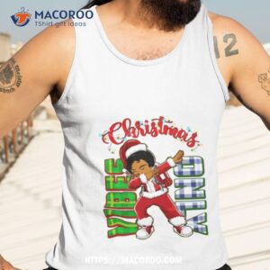 christmas vibes only dabbing african american santa boy shirt tank top 3
