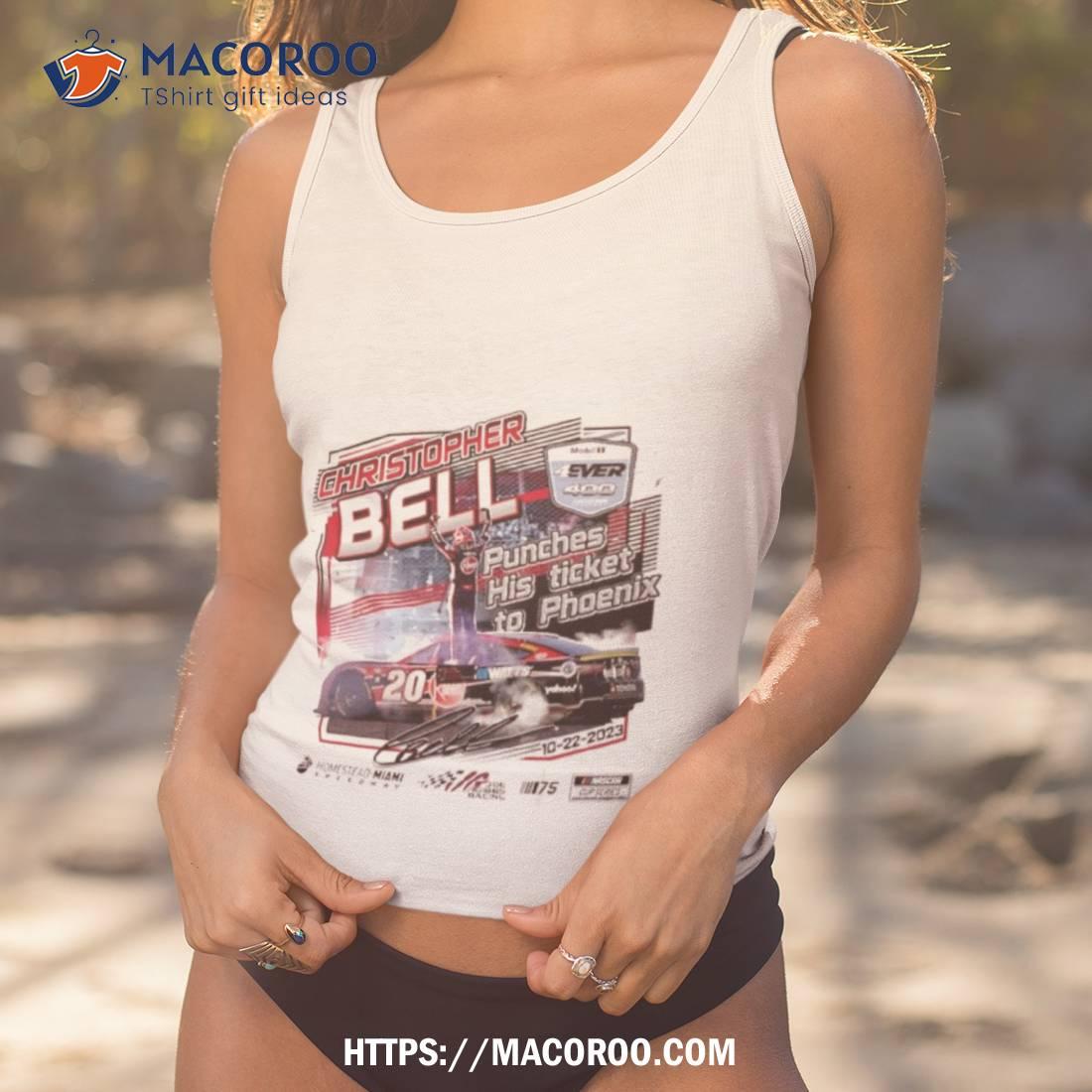 Christopher Bell Checkered Flag Sports White 2023 4ever 400 Presented By Mobil 1 Race Winner T Shirt Christopher Bell Checkered Flag Sports White 2023 4ever 400 Presented By Mobil 1 Race Winner T Shirt