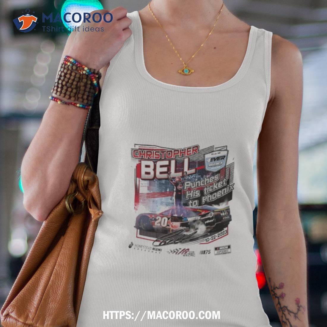 Christopher Bell Checkered Flag Sports White 2023 4ever 400 Presented By Mobil 1 Race Winner T Shirt Christopher Bell Checkered Flag Sports White 2023 4ever 400 Presented By Mobil 1 Race Winner T Shirt