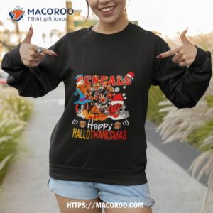 Cincinnati Bengals Mascot Happy Hallothanksmas Shirt 3 cincinnati bengals mascot happy hallothanksmas shirt sweatshirt 1