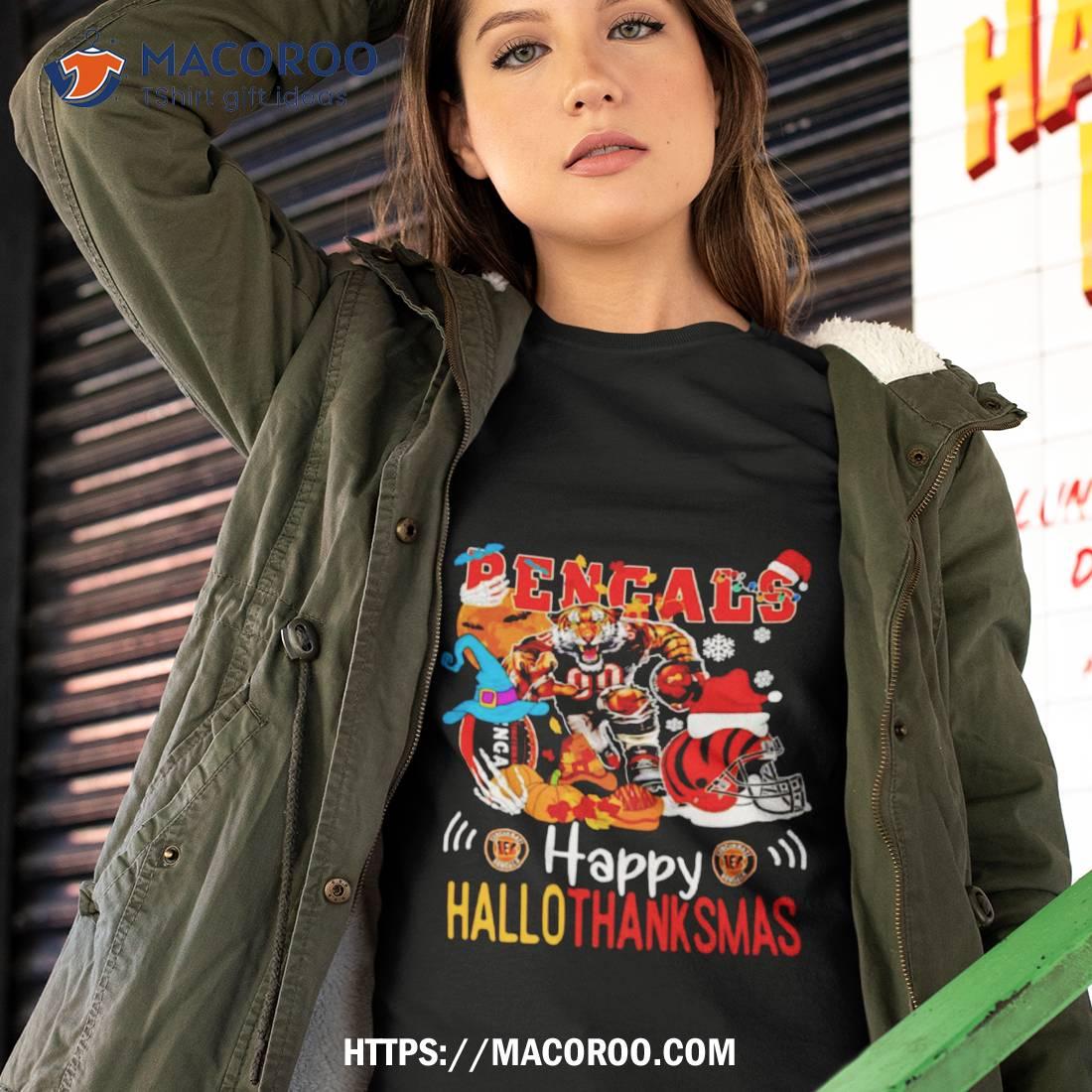 Cincinnati Bengals Mascot Happy Hallothanksmas Shirt Cincinnati Bengals Mascot Happy Hallothanksmas Shirt