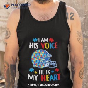 cleveland browns autism awareness i am his voice he is my heart 2023 shirt tank top