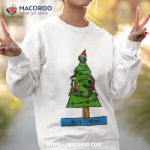 climbing bouldering christmas tree vegetarian version shirt sweatshirt 2
