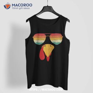 cool turkey face with sunglasses funny thanksgiving for boys shirt tank top