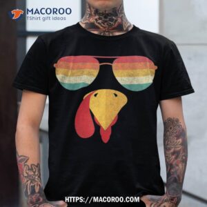 Cool Turkey Face With Sunglasses Funny Thanksgiving For Boys Shirt
