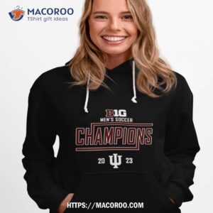 crimson indiana hoosiers 2023 big ten men s soccer regular season champions locker room t shirt hoodie 1