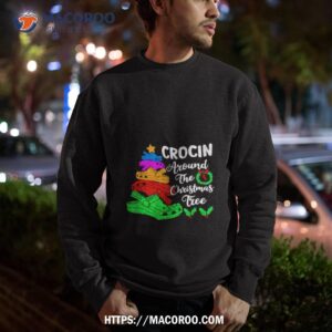 crocin around the christmas tree lights xmas shirt sweatshirt