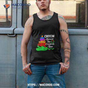 crocin around the christmas tree lights xmas shirt tank top 2