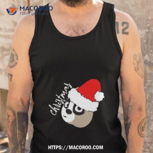 cute panda face merry christmas shirt tank top