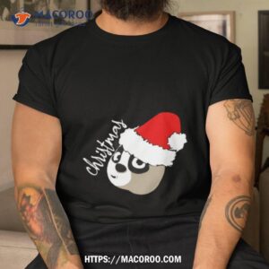 Cute Panda Face Merry Christmas Shirt