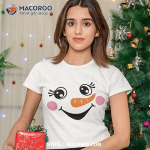 cute snowman face christmas costume shirt tshirt 2