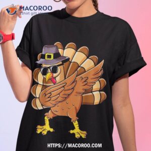 Dabbing Turkey Thanksgiving Day Pilgrim Boys Girls Funny Dab Shirt