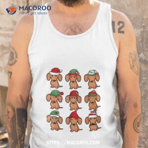 dachshund dogs santa elf merry christmas shirt tank top