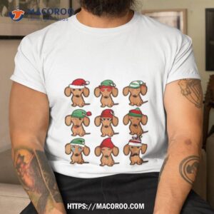 Dachshund Dogs Santa Elf Merry Christmas Shirt
