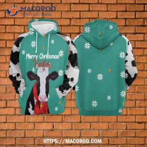 Merry Christmas Heifer All Over Print 3D Hoodie