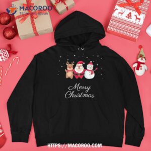 dancing santa claus reindeer snowman wish merry christmas shirt hoodie