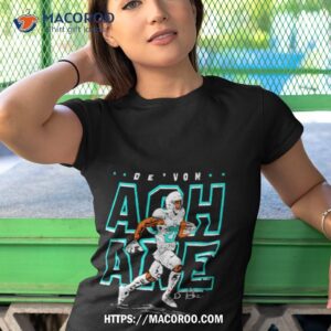 de von achane miami player name football shirt tshirt 1