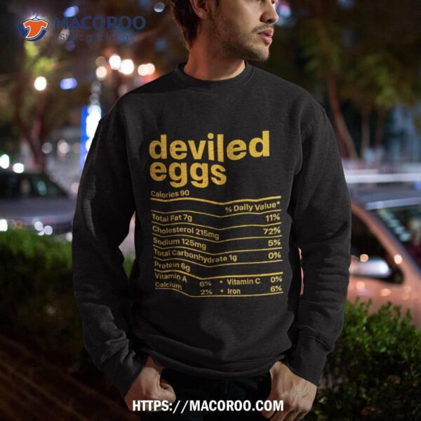 Deviled Eggs Nutrition Facts Funny Food Thanksgiving Shirt