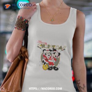 disneyland merry christmas mickey and minnie shirt tank top 4