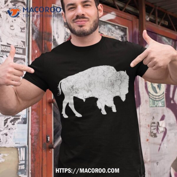 Distressed Buffalo Retro Bison Animal Lover Shirt